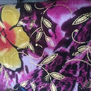 printed fabric with gold stamp